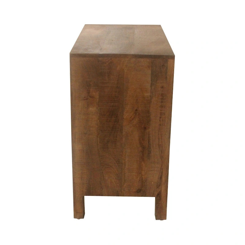 Commode en bois à trois tiroirs en peau de vache - Western/Rustique - 30x17x31