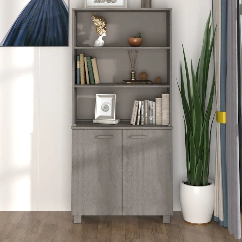 Commode Étagère avec Rangement Étagères Bois Massif Pin - 33.5 x 13.8 x 70.9