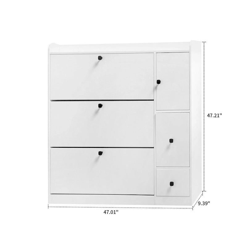 Meuble de rangement à chaussures multifonctionnel et minimaliste avec siège rabattable