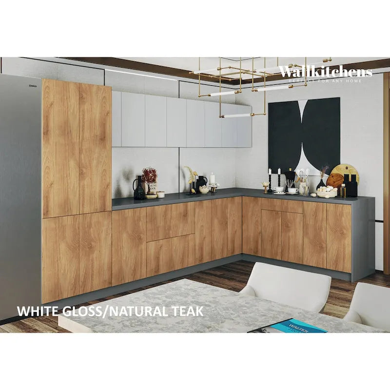 Collection Teck Naturel et Base de Couleur Noire Taille 11 pieds de large - 138x85
