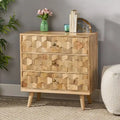 Commode moderne en bois à 3 tiroirs, meuble de rangement d'appoint - N/A