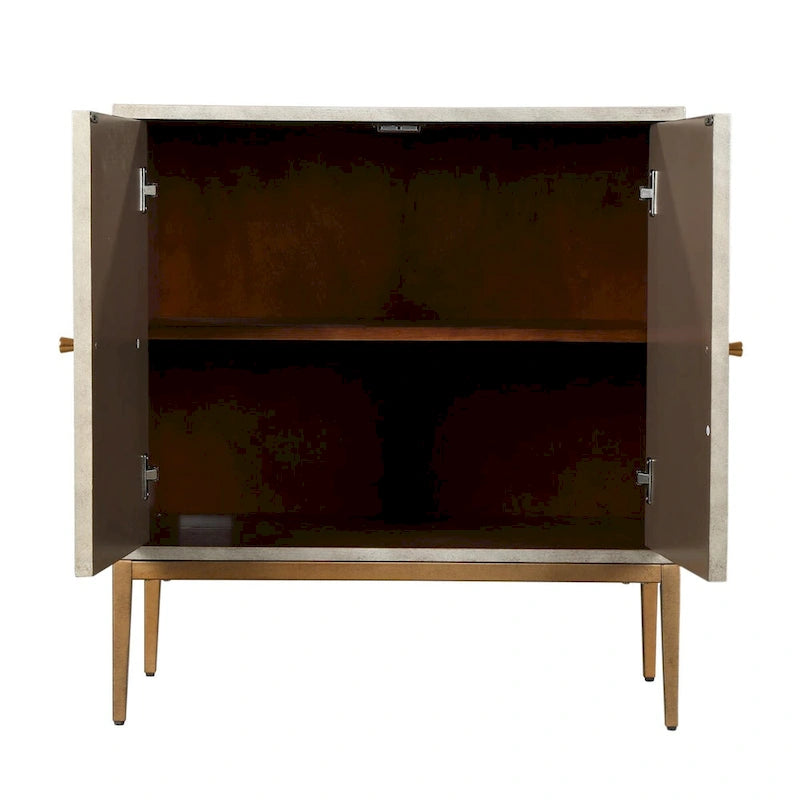 Meuble d'appoint 2 portes en bois style Mid-century Modern - Table basse d'entrée, rangement de chambre, buffet de cuisine, commode - 75 cm