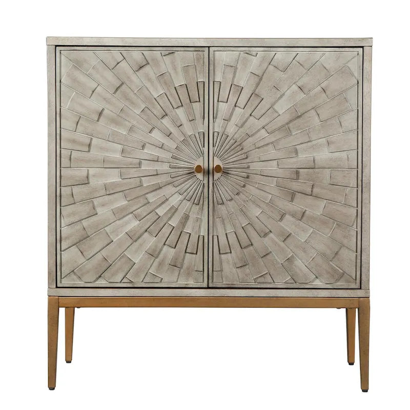 Meuble d'appoint 2 portes en bois style Mid-century Modern - Table basse d'entrée, rangement de chambre, buffet de cuisine, commode - 75 cm