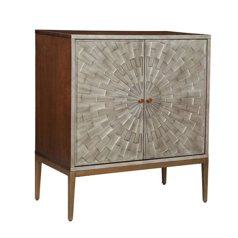 Meuble d'appoint 2 portes en bois style Mid-century Modern - Table basse d'entrée, rangement de chambre, buffet de cuisine, commode - 75 cm