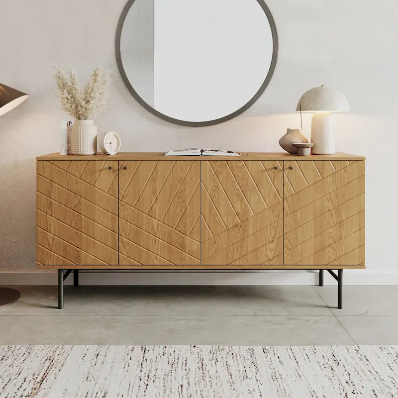 Bahut large de 160 cm avec motif géométrique