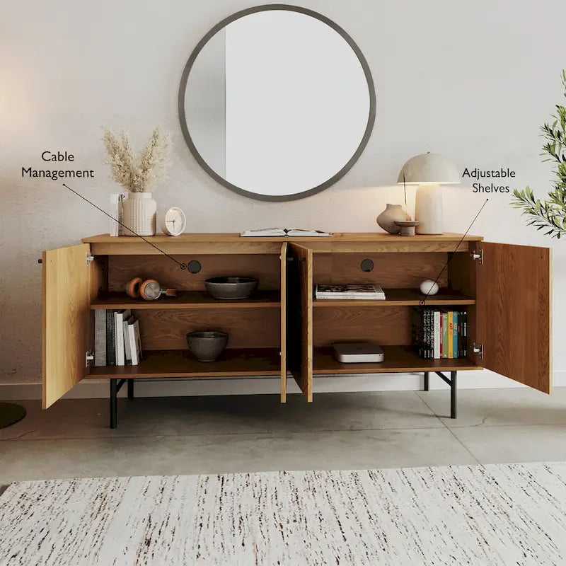 Bahut large de 160 cm avec motif géométrique