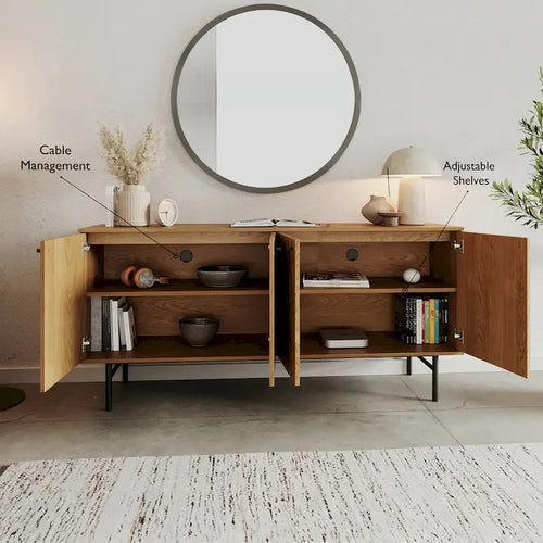 Bahut large de 160 cm avec motif géométrique
