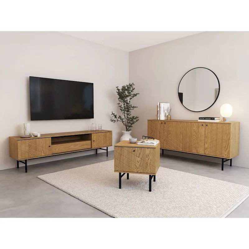 Bahut large de 160 cm avec motif géométrique