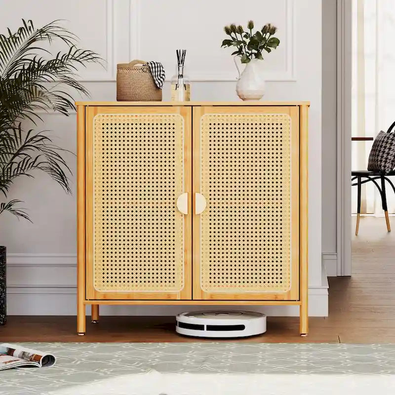Buffet de cuisine d'appoint style bohème et rustique avec portes
