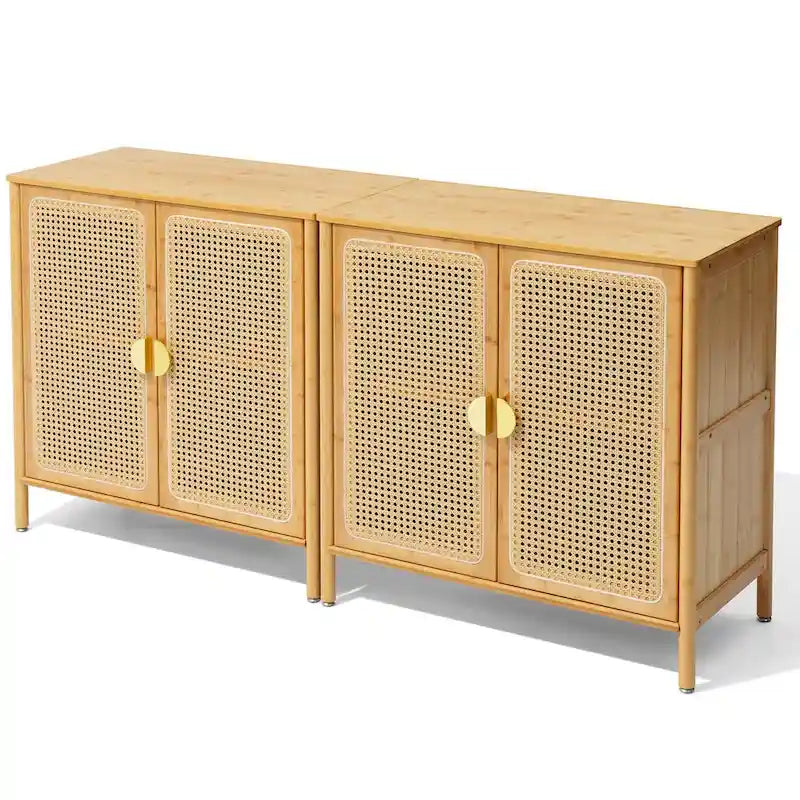 Buffet de cuisine d'appoint style bohème et rustique avec portes