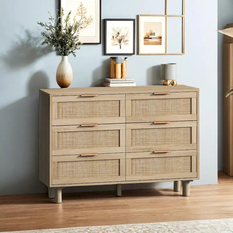 43.316-Meuble de rangement en rotin à tiroirs, pour chambre à coucher, salon