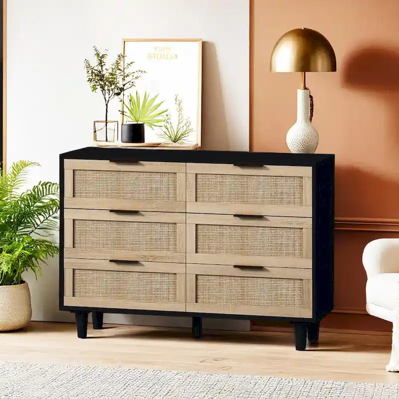 43.316-Meuble de rangement en rotin à tiroirs, pour chambre à coucher, salon