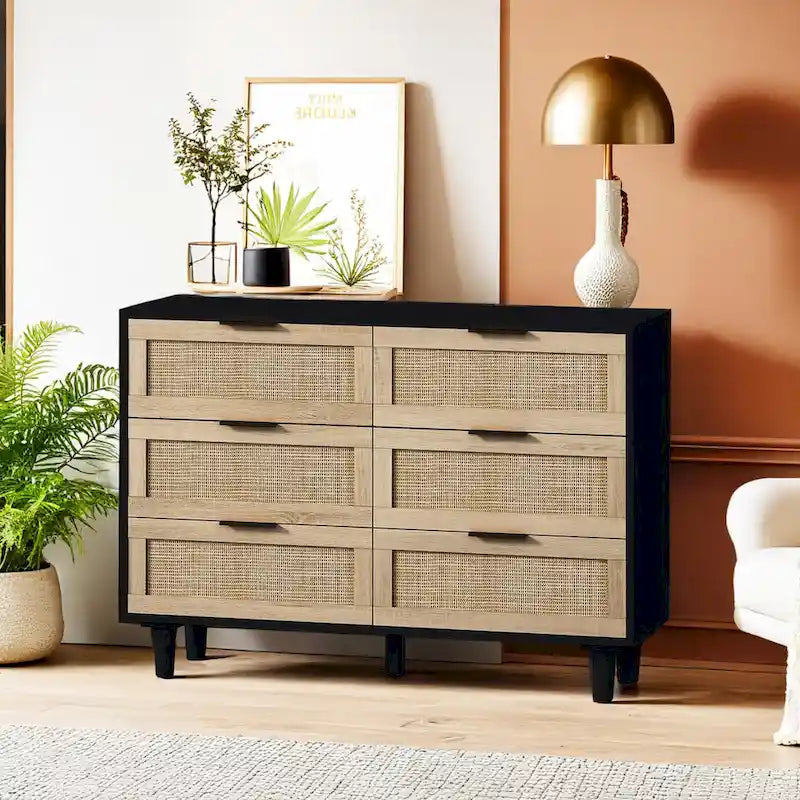 43.316-Meuble de rangement en rotin à tiroirs, pour chambre à coucher, salon