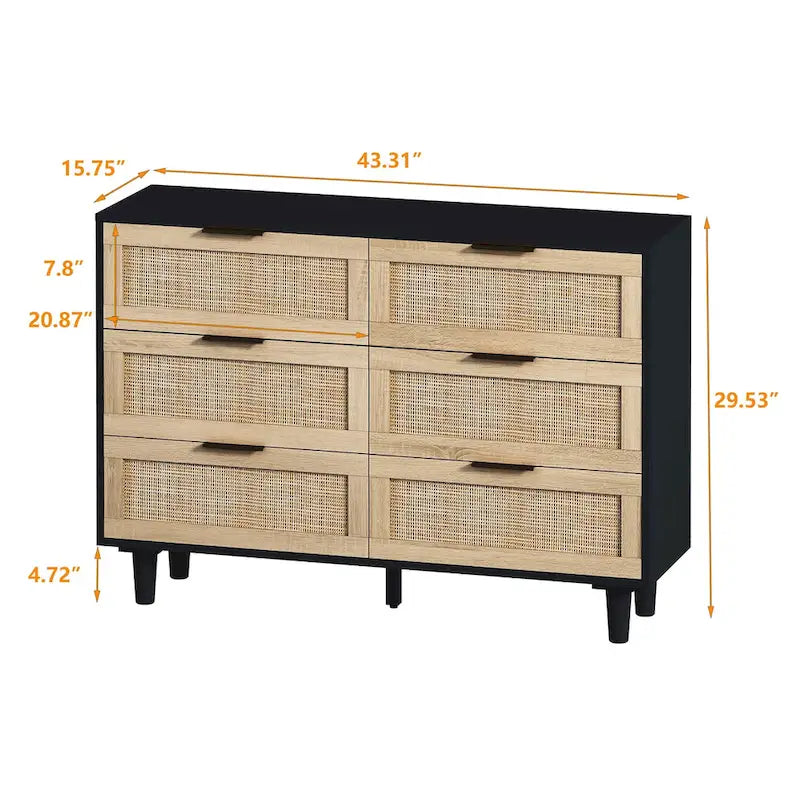 43.316-Meuble de rangement en rotin à tiroirs, pour chambre à coucher, salon