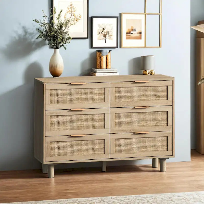 43.316-Meuble de rangement en rotin à tiroirs, pour chambre à coucher, salon
