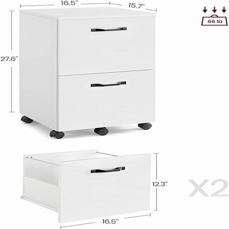 Classeur à 2 tiroirs - 15,7P x 16,5L x 27,6H