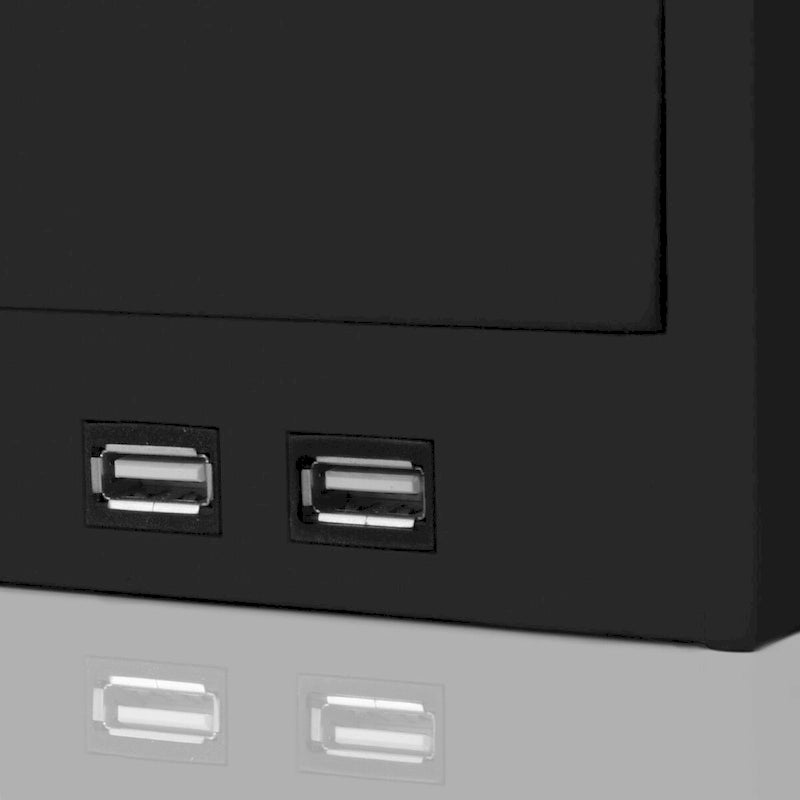 Organisateur de bureau tout-en-un 8 compartiments avec chargeur USB - Noir