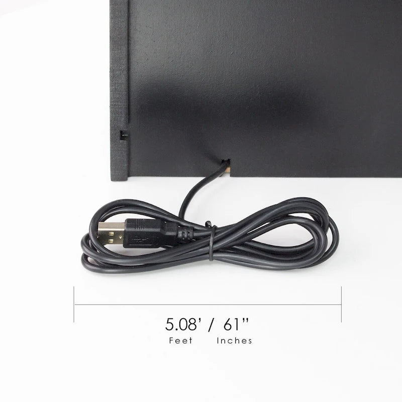Organisateur de bureau tout-en-un 8 compartiments avec chargeur USB - Noir