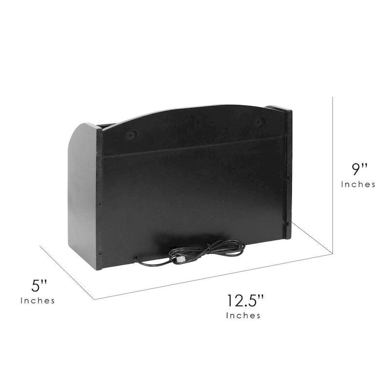 Organisateur de bureau tout-en-un 8 compartiments avec chargeur USB - Noir