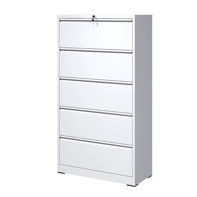 Classeur métallique latéral 5 tiroirs avec serrure pour documents légaux/lettres/A4/F4