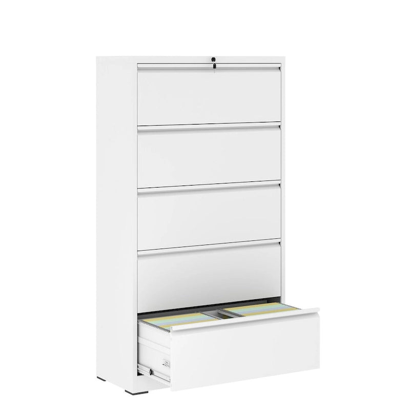 Classeur métallique latéral 5 tiroirs avec serrure pour documents légaux/lettres/A4/F4