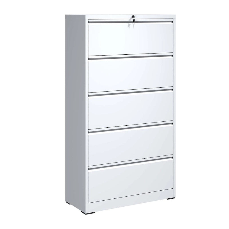 Classeur métallique latéral 5 tiroirs avec serrure pour documents légaux/lettres/A4/F4