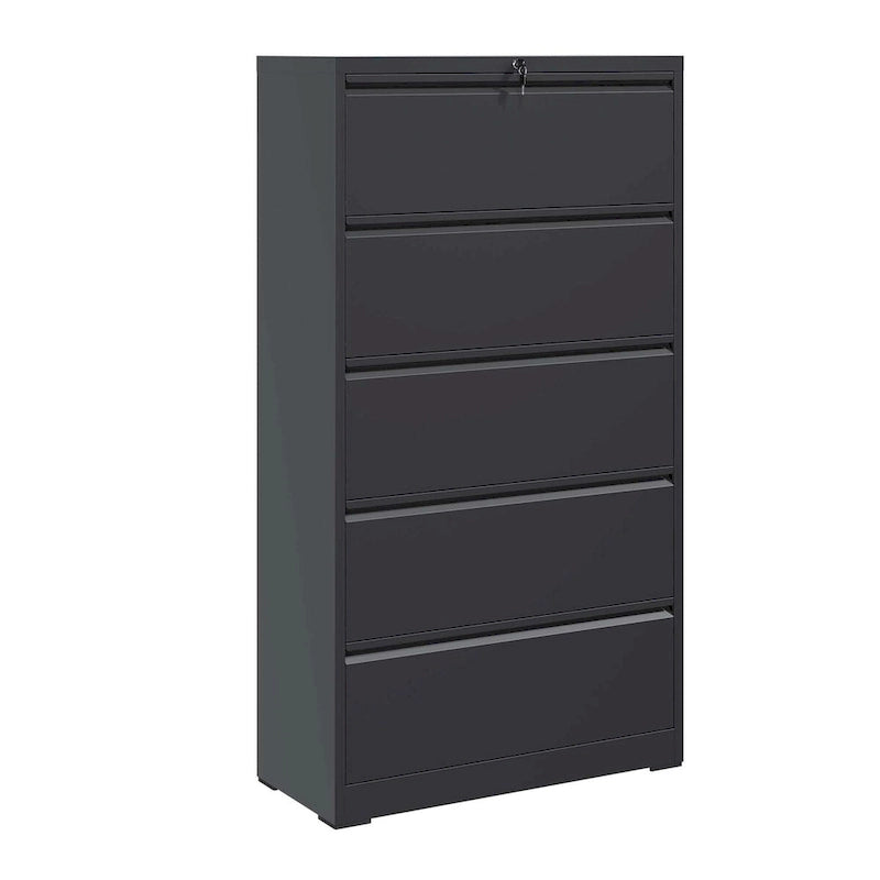 Classeur métallique latéral 5 tiroirs avec serrure pour documents légaux/lettres/A4/F4