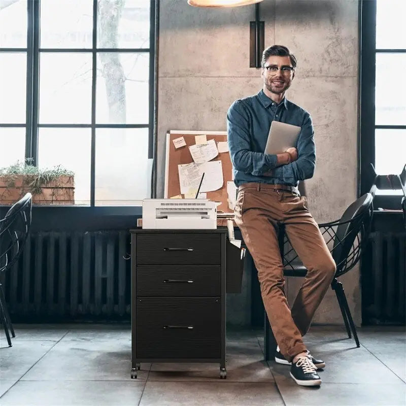 Petits Classeurs pour Bureau à Domicile - Classeur à 3 Tiroirs - 39,83 P x 38,86 L x 67,56 H cm
