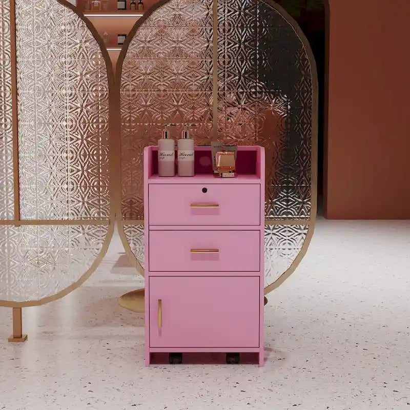 Locking Beauty Salon Storage Cabinet Hair Dryer Holder Stylist Equipment Drawer
