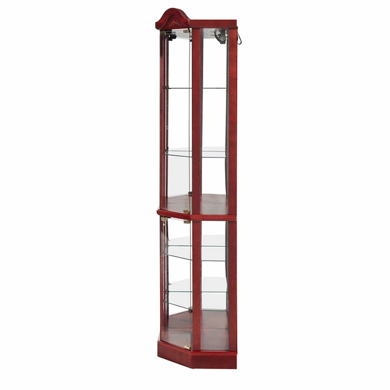 Meuble à vin avec étagères en verre réglables et décorations sculptées
