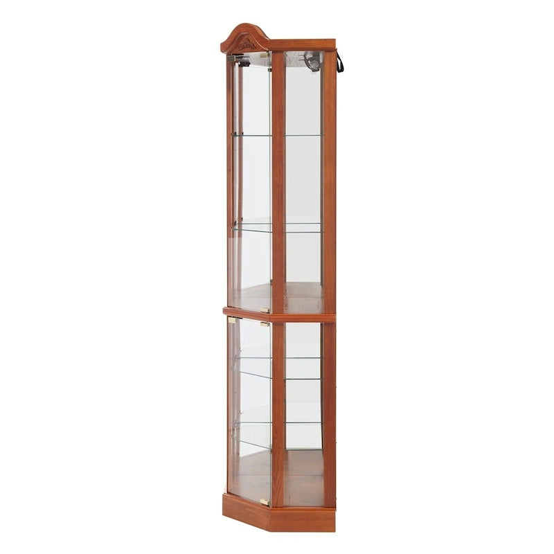 Meuble à vin avec étagères en verre réglables et décorations sculptées
