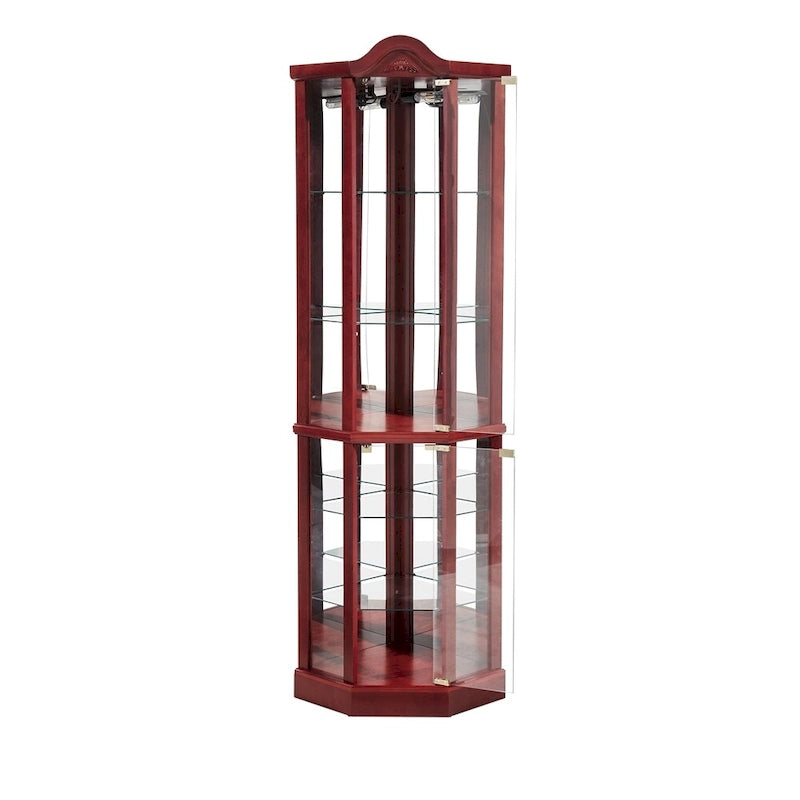 Meuble à vin avec étagères en verre réglables et décorations sculptées