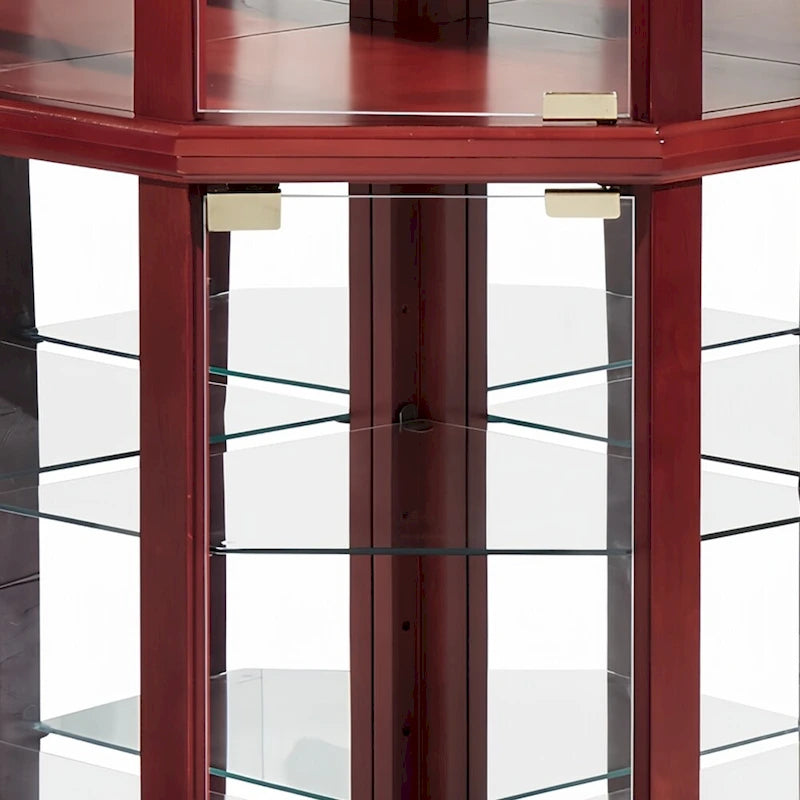 Meuble à vin avec étagères en verre réglables et décorations sculptées