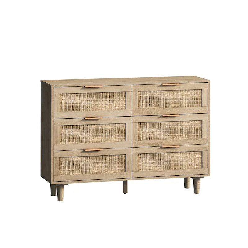 43.316-Meuble de rangement à tiroirs en rotin, pour chambre, salon, naturel