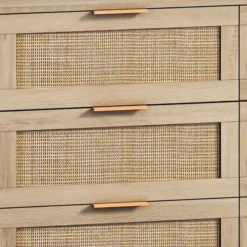 43.316-Meuble de rangement à tiroirs en rotin, pour chambre, salon, naturel