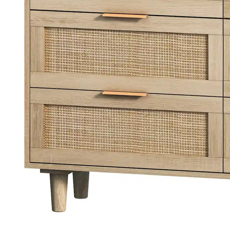 43.316-Meuble de rangement à tiroirs en rotin, pour chambre, salon, naturel