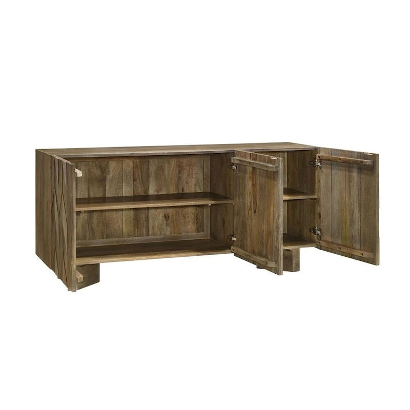 Buffet de salle à manger 3 portes en bois de manguier marron