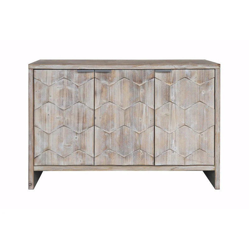 Meuble d'appoint 3 portes en bois de style fermette : Buffet de rangement
