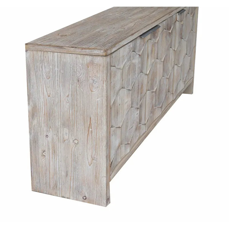Meuble d'appoint 3 portes en bois de style fermette : Buffet de rangement