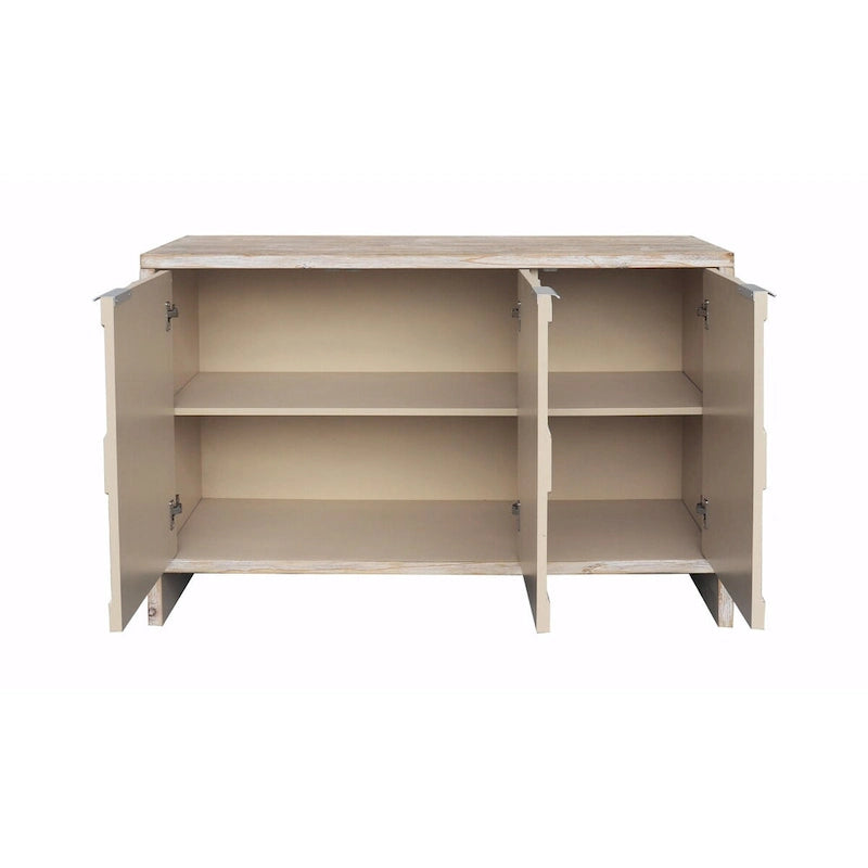 Meuble d'appoint 3 portes en bois de style fermette : Buffet de rangement