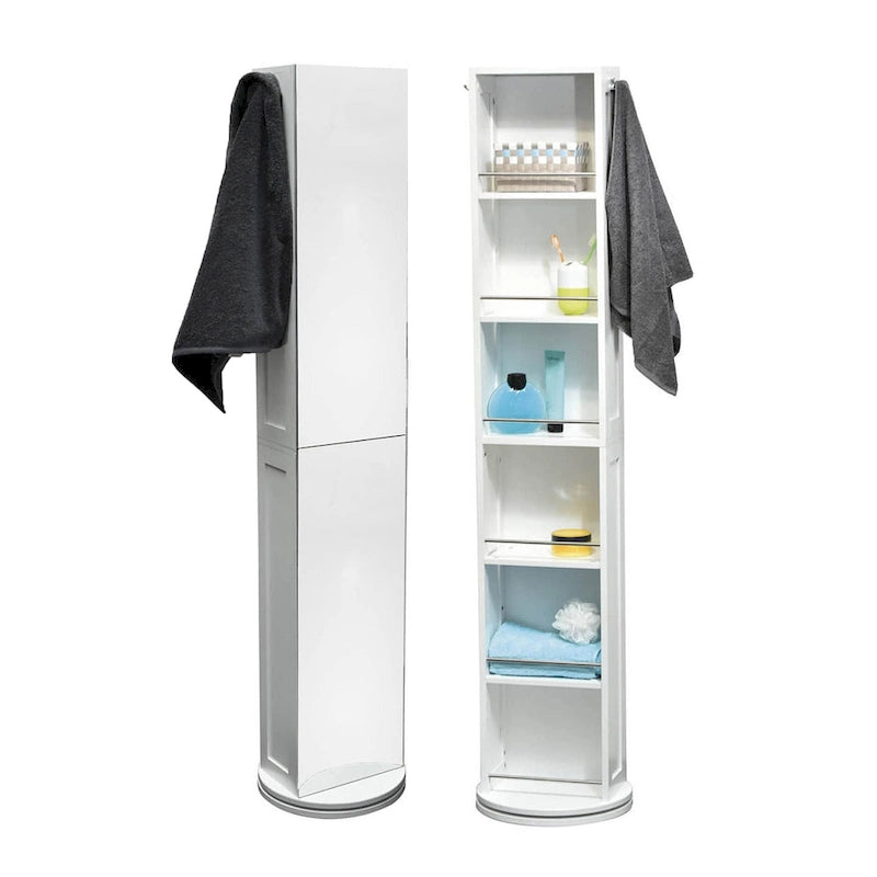 Armoire de rangement rotative Miroir pleine longueur Pivotant à 360 degrés - 169,2 cm (H) x 30,5 cm (L) x 36,6 cm (diamètre de la base)