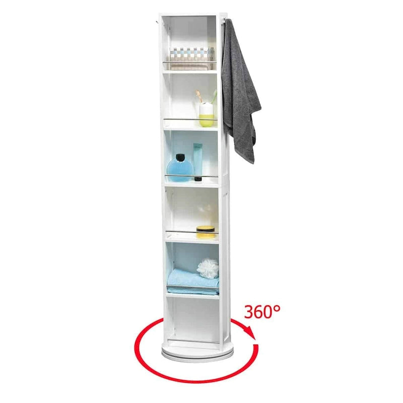 Armoire de rangement rotative Miroir pleine longueur Pivotant à 360 degrés - 169,2 cm (H) x 30,5 cm (L) x 36,6 cm (diamètre de la base)