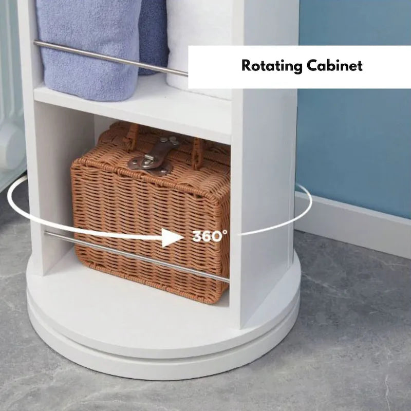 Armoire de rangement rotative Miroir pleine longueur Pivotant à 360 degrés - 169,2 cm (H) x 30,5 cm (L) x 36,6 cm (diamètre de la base)