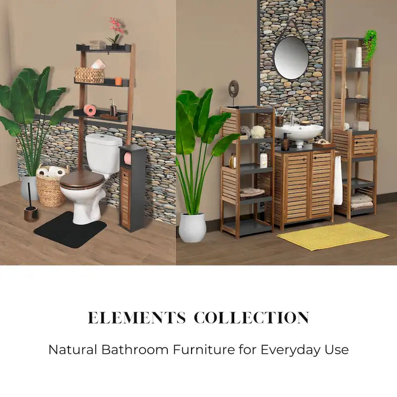 Meuble de rangement pour toilettes avec doubles portes ventilées – 175 H x 61 L x 23 P cm