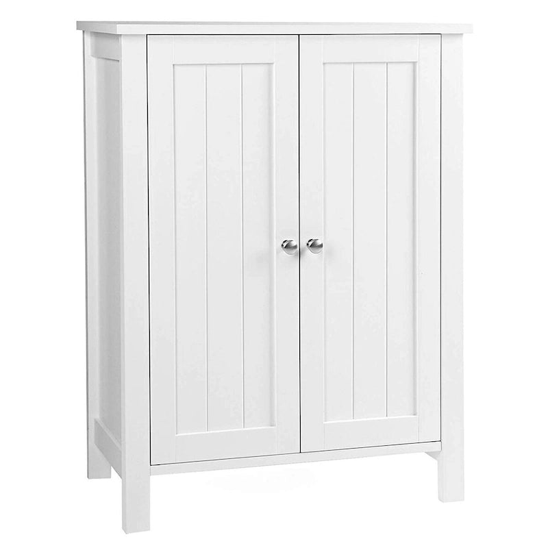 Meuble de Rangement Salle de Bain avec Double Porte et Étagère Réglable, Blanc - 60 x 30 x 80 cm