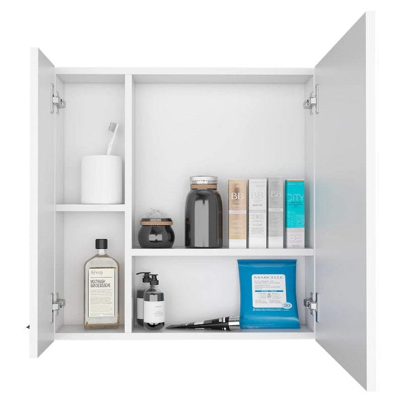 Armoire à pharmacie avec miroir Lexington, trois étagères intérieures, finition wengé noir