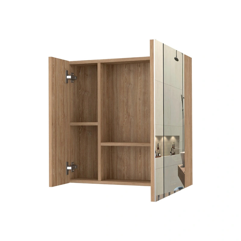 Armoire à pharmacie avec miroir Lexington, trois étagères intérieures, finition wengé noir