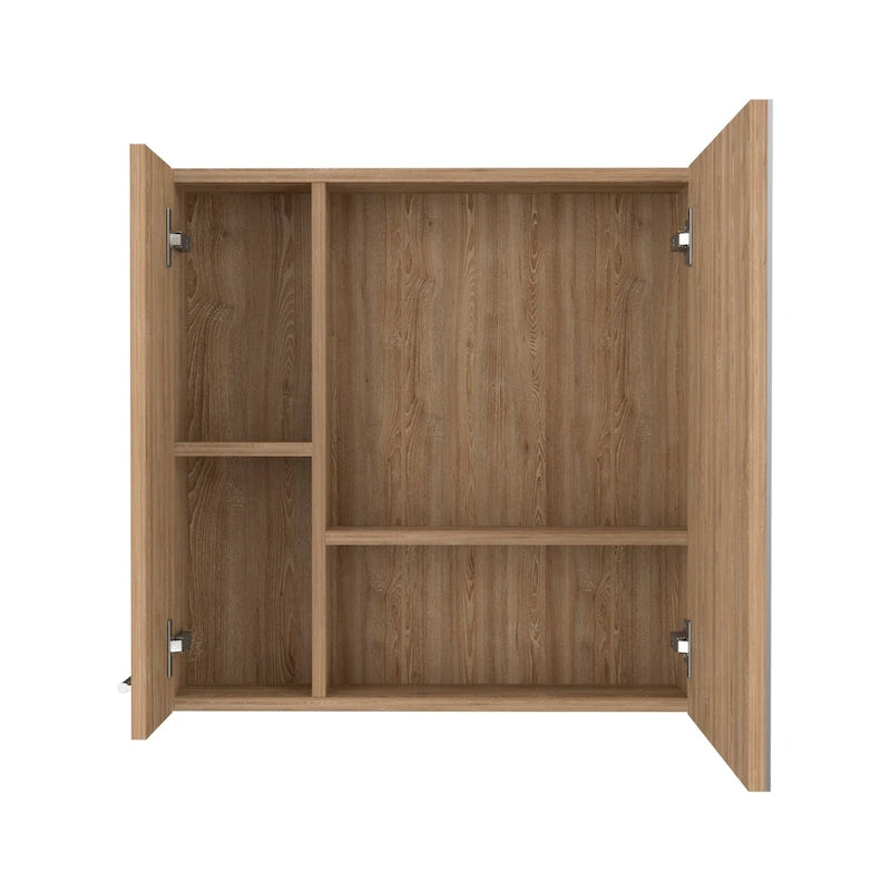 Armoire à pharmacie avec miroir Lexington, trois étagères intérieures, finition wengé noir