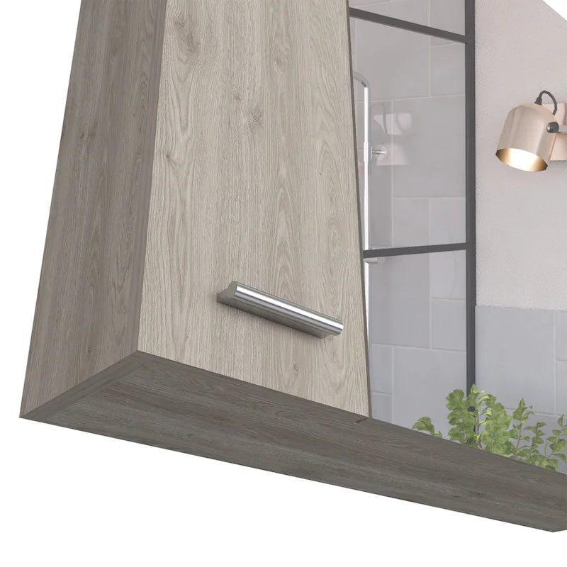 Armoire à pharmacie avec miroir Lexington, trois étagères intérieures, finition wengé noir