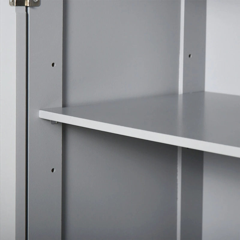 Meuble bas de salle de bain en bois avec 2 portes, 2 tiroirs et étagère réglable